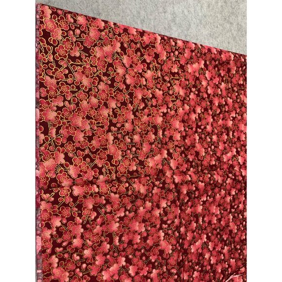 Kona Bay Fabrics Cherry Blossom Print Cotton Fabric 10"x42" Burgundy Pink Quilti - Picture 1 of 5